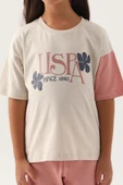 U.S. Polo Assn.1809 Lisanslı Rose Bej Kız Çocuk Pijama Takımı - 4
