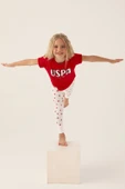 U.S. Polo Assn. 1834 Garson Lisanslı Text Printed Kız Çocuk Pijama Takımı thumbnail 3