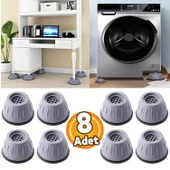 Çamaşır Bulaşık Makinası Beyaz Eşya Titreşim Önleyici Yükseltici Ayağı Altlığı Ayakları Gri 8 Adet - 1