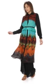 Pliseli Büzgü Detaylı Renkli Tunik Takım 4703-1-Mint - 2