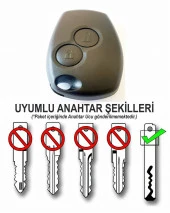 Renault Clio 3 2006-2012 Uyumlu Anahtar Kabı Kumanda Kabı Oto Anahtarlık Pil Yataklı Vidalı 2 Tuşlu - 1