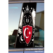 ulu kurt göktürk - yan kapı direk kaplama folyosu - 2 adet sol sağ sticker set - 1