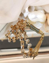 Tesbih Koleksiyonluk 925 Ayar Diamond Gümüş 33 lük Sitrin Doğal Taş Faset Kesim 07 mm Tespih - 2