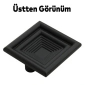 Çekmece Mutfak Kapak Dolap Kulpu Kulbu 32 mm Mat Siyah Kare Sert Plastik Kulp thumbnail 4