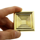 Çekmece Mutfak Kapak Dolap Kulpu Kulbu 32 mm Gold Kare Sert Plastik Kulp thumbnail 3