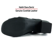 Erkan Saçmacı Bianca Siyah Hakiki Dana Derisi Önü Açık Kesik Detaylı Kalın Topuklu Günlük Terlik thumbnail 5