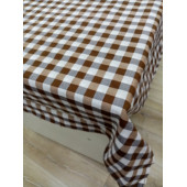 Hayat Home 160x160 Kahverengi Kareli Zefir Kumaş Mutfak Masa Örtüsü - 2