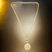 Saray Serisi: Elegan 60 cm Antialerjik Parlak Gold Renk Osmanlı Tura Sembol Bijuteri Kolye - 1