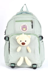 Elatae Ortopedik Lüks Kumaş Çok Gözlü Çocuk İlkokul Sırt Çantası Yeşil 51694 thumbnail 1