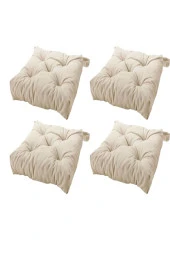 Malında Sandalye Minderi Ekru 4 Adet 40/35x38x7 Cm - 1