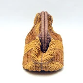 Handmade Kağıt İp Motifli Burslu Tasarım Çanta - 5