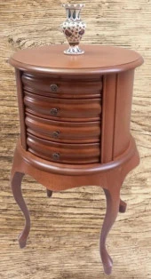 Komodin Şifonyer Model 90388 4 Çekmeceli Tahin Aslan Ayak Bombe Silindir El Yapım - 2