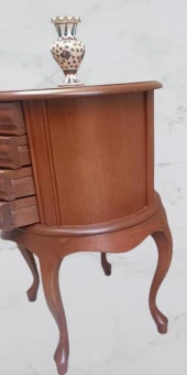 Komodin Şifonyer Model 90388 4 Çekmeceli Tahin Aslan Ayak Bombe Silindir El Yapım - 3