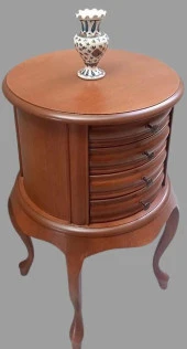 Komodin Şifonyer Model 90388 4 Çekmeceli Tahin Aslan Ayak Bombe Silindir El Yapım - 7