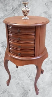 Komodin Şifonyer Model 90388 4 Çekmeceli Tahin Aslan Ayak Bombe Silindir El Yapım - 9
