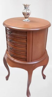 Komodin Şifonyer Model 90388 4 Çekmeceli Tahin Aslan Ayak Bombe Silindir El Yapım - 10