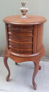 Komodin Şifonyer Model 90388 4 Çekmeceli Tahin Aslan Ayak Bombe Silindir El Yapım - 11