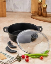 COOKER KRİSTAL 24 CM DERİN TENCERE SİYAH CKR3287 thumbnail 3