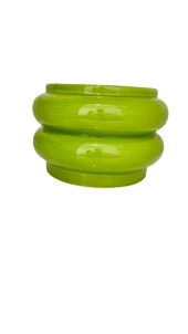 Bitki Tasarımı Seramik Katlı Saksı Vazo Yeşil Kısa thumbnail 4