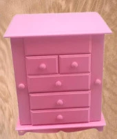 Hobi Takı Kutu Makyaj Şifonyer 90389 Model 9Çekmece Parlak Pembe Ahşap MDF ElYapım - 2