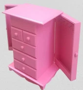 Hobi Takı Kutu Makyaj Şifonyer 90389 Model 9Çekmece Parlak Pembe Ahşap MDF ElYapım - 5