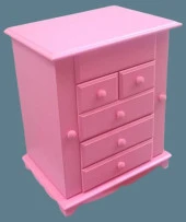 Hobi Takı Kutu Makyaj Şifonyer 90389 Model 9Çekmece Parlak Pembe Ahşap MDF ElYapım - 7