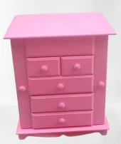 Hobi Takı Kutu Makyaj Şifonyer 90389 Model 9Çekmece Parlak Pembe Ahşap MDF ElYapım - 8