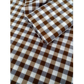 Hayat Home 150x200 Kahverengi Kareli Zefir Kumaş Mutfak Masa Örtüsü - 3