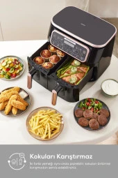 Karaca Air Pro Cook Duo Tandır Xxxl 4+4 Litre Aırfryer Space Gray Black - 2