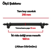 Sert Plastik Çekmece Mutfak Dolap Kapak Kulpu Kulbu 160 mm Siyah Kulp (10 ADET) thumbnail 3