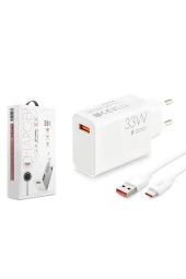 Xiaomi 12 Uyumlu SG37 33W Turbo Type C Şarj Aleti Seti Kafa + Kablo - 1
