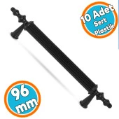 Sert Plastik Çekmece Mutfak Dolap Kapak Kulpu Kulbu 96 mm Siyah Kulp (10 ADET) - 1