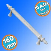 Sert Plastik Beyaz Çekmece Mobilya Mutfak Dolap Kulbu Kulpu Kulpları 160 mm Kulp 10 ADET thumbnail 1