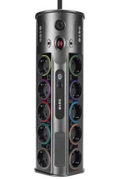 S-link Swapp 3M KABLOLU SP10AF 3M 1860 Joule 1.5mm 1 Usb 1 TYPE-C 2.1A/5V 16A 250V 3680W 10lu Akım Korumalı Priz - 1