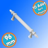 Sert Plastik Beyaz Çekmece Mobilya Mutfak Dolap Kulbu Kulpu Kulpları 96 mm Kulp 10 ADET thumbnail 1