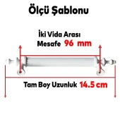 Sert Plastik Beyaz Çekmece Mobilya Mutfak Dolap Kulbu Kulpu Kulpları 96 mm Kulp 10 ADET thumbnail 2