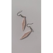 Yanardöner Pembe ve Turuncu Renkli Gümüş Aksesuar Parlak Büyük Karo Şekil Sallantılı Epoksi Küpe thumbnail 3