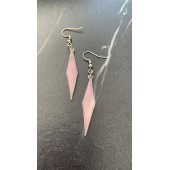 Yanardöner Pembe ve Turuncu Renkli Gümüş Aksesuar Parlak Büyük Karo Şekil Sallantılı Epoksi Küpe thumbnail 7