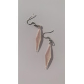 Yanardöner Pembe ve Turuncu Renkli Gümüş Aksesuar Parlak Büyük Karo Şekil Sallantılı Epoksi Küpe thumbnail 8