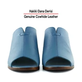 Erkan Saçmacı Valery Mavi Hakiki Deri Terlik - 4