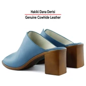 Erkan Saçmacı Valery Mavi Hakiki Deri Terlik - 5