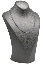 İyolit Doğal Taş 925 Ayar Gümüş Rondel Kesim Kolye - 2