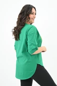 Kadın Büyük Beden Baskı Detaylı T-shirt 1773-2-24 - 12