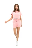 Kadın Kısa Kollu Lastik Baskı Detaylı Şort Takım 4093-25 - 4
