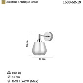 Lucea PALMELA TEKLİ ANTİK LAK APLİK 1XE27 - 5
