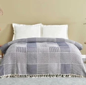 Karaca Home Luna Lacivert %100 Pamuk Çift Kişilik Tek Pike - 1