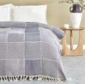 Karaca Home Luna Lacivert %100 Pamuk Çift Kişilik Tek Pike - 2