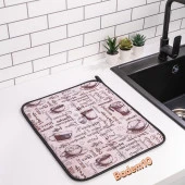 Mutfak Bulaşık Kurutma Matı Kurulama Bezi Örtüsü Tezgah Üstü Ped Bulaşıklık Yıkanabilir 45x36 cm thumbnail 1
