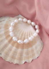 Gerçek İnci Bileklik Elastik Doğaltaş İstiridyei İnci Bileklik thumbnail 5