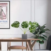 Nettenevime Yapay Çiçek Monstera Yaprağı Yeşil Renk 7 Başlı 7 Kafalı Yapay Yaprak thumbnail 8